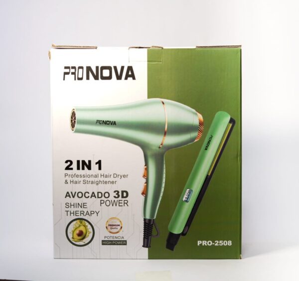SECADOR Y PLANCHA PRONOBA 2 EN 1 AVOCADO 3D