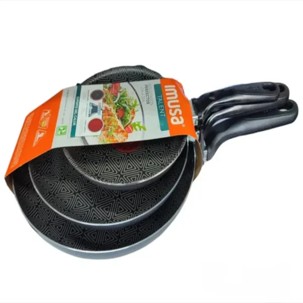 SET DE SARTENES 🍳 IMUSA ANTIADHERENTES IMUSA 16cm/ 20cm/24cm